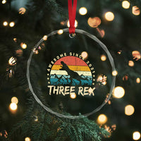 Three Rex 3rd Birthday Crystal Glass Ornament 3 Years Old Dinosaur Bday Boy TS02