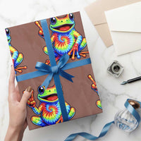 Tie-Dye Frog Peace Sign Hippie Wrapping Paper Roll Toad Trends Effect Printing - Wonder Print Shop