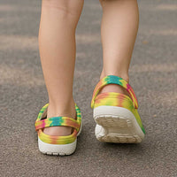 Tie-Dye Skeleton Surfing Lithuania Clogs Shoes It’s 5 O’Clock Somewhere - Wonder Print Shop