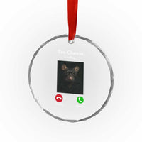 Tim Cheese Is Calling Crystal Glass Ornament Funny Decline Or Accept Meme TS02
