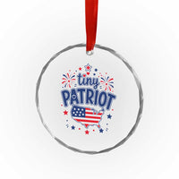 Tiny Patriot 4th of July Fireworks Crystal Glass Ornament USA Map American Flag Red White and Blue Patriotic Holiday