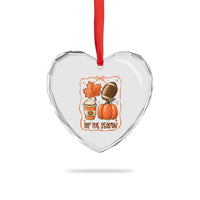 Tis The Season Fall Thanksgiving Heart Crystal Glass Ornament Retro Coquette Bow American Football Pumpkin - Wonder Print Shop