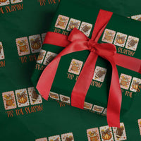 Tis The Season Fall Thanksgiving Wrapping Paper Roll American Football Pumpkin Postage Stamps - Wonder Print Shop