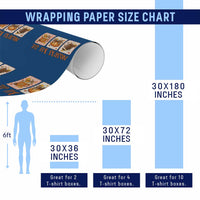 Tis The Season Fall Thanksgiving Wrapping Paper Roll American Football Pumpkin Postage Stamps - Wonder Print Shop