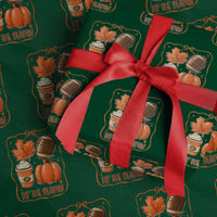 Tis The Season Fall Thanksgiving Wrapping Paper Roll Retro Coquette Bow American Football Pumpkin - Wonder Print Shop