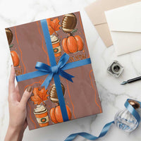 Tis The Season Fall Thanksgiving Wrapping Paper Roll Retro Coquette Bow American Football Pumpkin - Wonder Print Shop