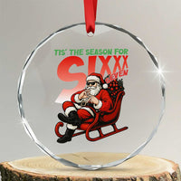 Tis The Season For Sixx Seven Meme Crystal Glass Ornament Funny Trendy Christmas Party Gift TS12