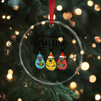 Tis The Season To Be Knitting Crystal Glass Ornament Christmas Gift TS12