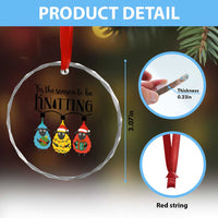 Tis The Season To Be Knitting Crystal Glass Ornament Christmas Gift TS12