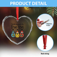 Tis The Season To Be Knitting Heart Crystal Glass Ornament Christmas Gift - Wonder Print Shop