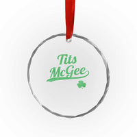 Tits McGee Crystal Glass Ornament Funny Womens St Patricks Day Vintage Shamrocks