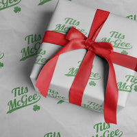 Tits McGee Wrapping Paper Roll Funny Womens St Patricks Day Vintage Shamrocks