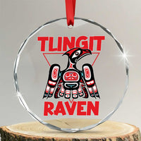 Tlingit Raven Totem Crystal Glass Ornament Alaska Native Tribal Art Design TS02