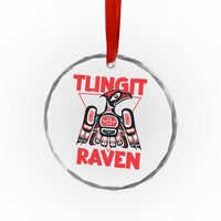 Tlingit Raven Totem Crystal Glass Ornament Alaska Native Tribal Art Design TS02