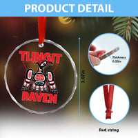 Tlingit Raven Totem Crystal Glass Ornament Alaska Native Tribal Art Design TS02