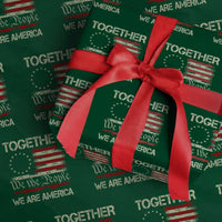 Together We Are America Betsy Ross Patriotic Flag Wrapping Paper Roll We The People Unity and Freedom Bunny Inspirational Quote