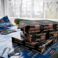 Together We Are America Betsy Ross Patriotic Flag Wrapping Paper Roll We The People Unity and Freedom Bunny Inspirational Quote