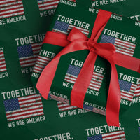 Together We Are America Vintage Football Wrapping Paper Roll Classic Patriotic Sports Bunny Inspirational Quote