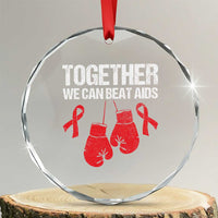Together We Can Beat AIDS Crystal Glass Ornament Boxing HIV Awareness Gift TS12