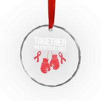 Together We Can Beat AIDS Crystal Glass Ornament Boxing HIV Awareness Gift TS12