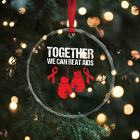 Together We Can Beat AIDS Crystal Glass Ornament Boxing HIV Awareness Gift TS12