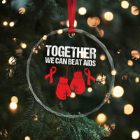 Together We Can Beat AIDS Crystal Glass Ornament Boxing HIV Awareness Gift - Wonder Print Shop
