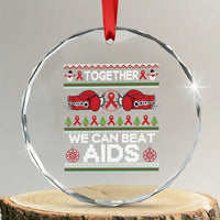 Together We Can Beat AIDS Crystal Glass Ornament HIV Awareness Boxing Ugly Sweater Gift TS12