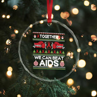 Together We Can Beat AIDS Crystal Glass Ornament HIV Awareness Boxing Ugly Sweater Gift TS12