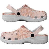 Tonga Ngatu Pattern With Light Tabasco Hibiscus Clogs Shoes Oil Painting Style - Wonder Print Shop