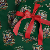 Too Old To Care Club Funny Retired Woman Beach Vacation Wrapping Paper Roll My Give A Damn Is Broken IDGAF Chill Mode
