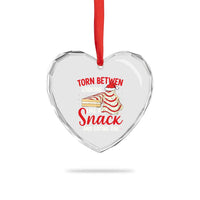 Torn Between Looking Like A Snack Or Eating One Christmas Heart Crystal Glass Ornament Debbies Tree Cake - Wonder Print Shop