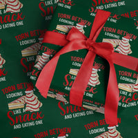 Torn Between Looking Like A Snack Or Eating One Christmas Wrapping Paper Roll Debbies Tree Cake - Wonder Print Shop