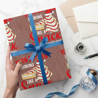 Torn Between Looking Like A Snack Or Eating One Christmas Wrapping Paper Roll Debbies Tree Cake - Wonder Print Shop