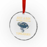 Tornado Chaser Crystal Glass Ornament Just A Boy Who Loves Tornadoes Storm Thunder TS11