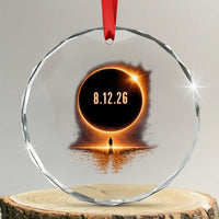 Total Solar Eclipse 2026 Crystal Glass Ornament August 12th Totality Gift