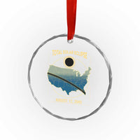 Total Solar Eclipse 2045 Crystal Glass Ornament American Totality Tour Map August 12 TS02