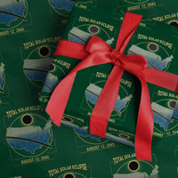 Total Solar Eclipse 2045 Wrapping Paper Roll American Totality Tour Map August 12