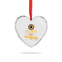 Total Solar Eclipse August 12 2026 Celestial Totality Heart Crystal Glass Ornament Ocean Beach View Astronomy Souvenir