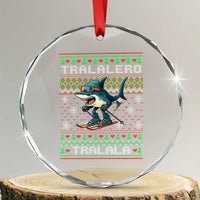 Tralalero Tralala Christmas Meme Crystal Glass Ornament Snowboard Ugly Xmas TS14