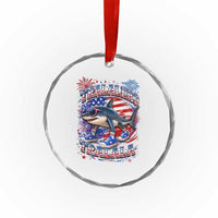 Tralalero Tralala Shark Italian Brainrot 4th Of July Meme Crystal Glass Ornament