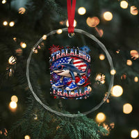 Tralalero Tralala Shark Italian Brainrot 4th Of July Meme Crystal Glass Ornament