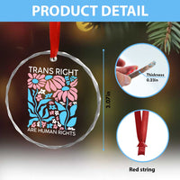 Trans Rights Crystal Glass Ornament Protect Trans Social Justice LGBT - Wonder Print Shop