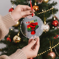 Traoré 2025 Burkina Faso Flag Crystal Glass Ornament Raised Fist Broken Chains - Wonder Print Shop