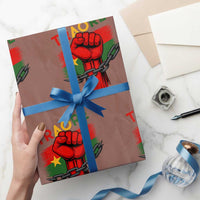 Traoré 2025 Burkina Faso Flag Wrapping Paper Roll Raised Fist Broken Chains - Wonder Print Shop