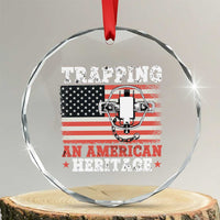 Trapping American Heritage Crystal Glass Ornament Patriotic Trap Hunting Trapper TS02