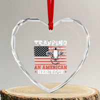 Trapping American Heritage Heart Crystal Glass Ornament Patriotic Trap Hunting Trapper - Wonder Print Shop
