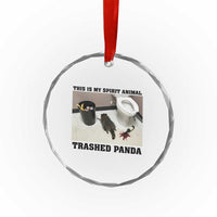 Trashed Panda Crystal Glass Ornament My Spirit Animal Funny Drunk Raccoon Meme - Wonder Print Shop
