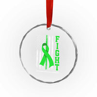 Traumatic Brain Injury Awareness Crystal Glass Ornament Fight TBI American US Flag TS02