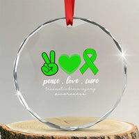 Traumatic Brain Injury Awareness Crystal Glass Ornament Peace Love Cure TBI Warrior TS02