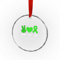 Traumatic Brain Injury Awareness Crystal Glass Ornament Peace Love Cure TBI Warrior TS02